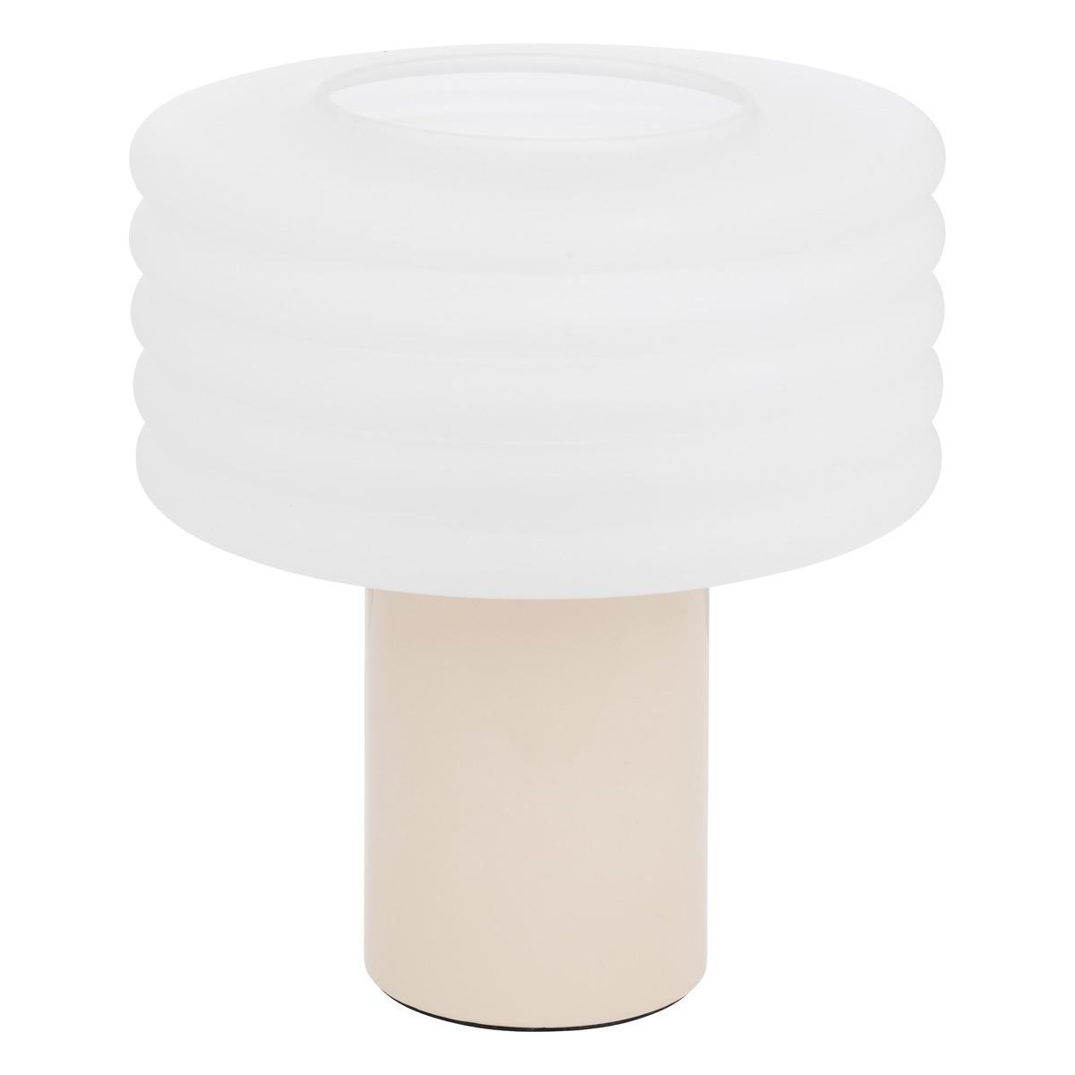 LAMPE CYLINDRE VERRE ASTI ARGILE H.36CM