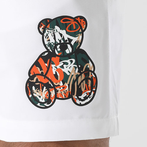 Short De Bain Essentials Art Series Orange Blanc