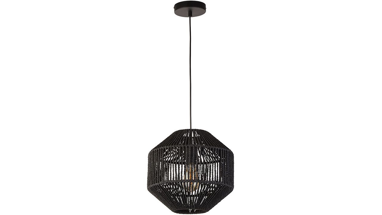 Hanglamp 11203-1BK Wicker ⌀30  x H28 cm