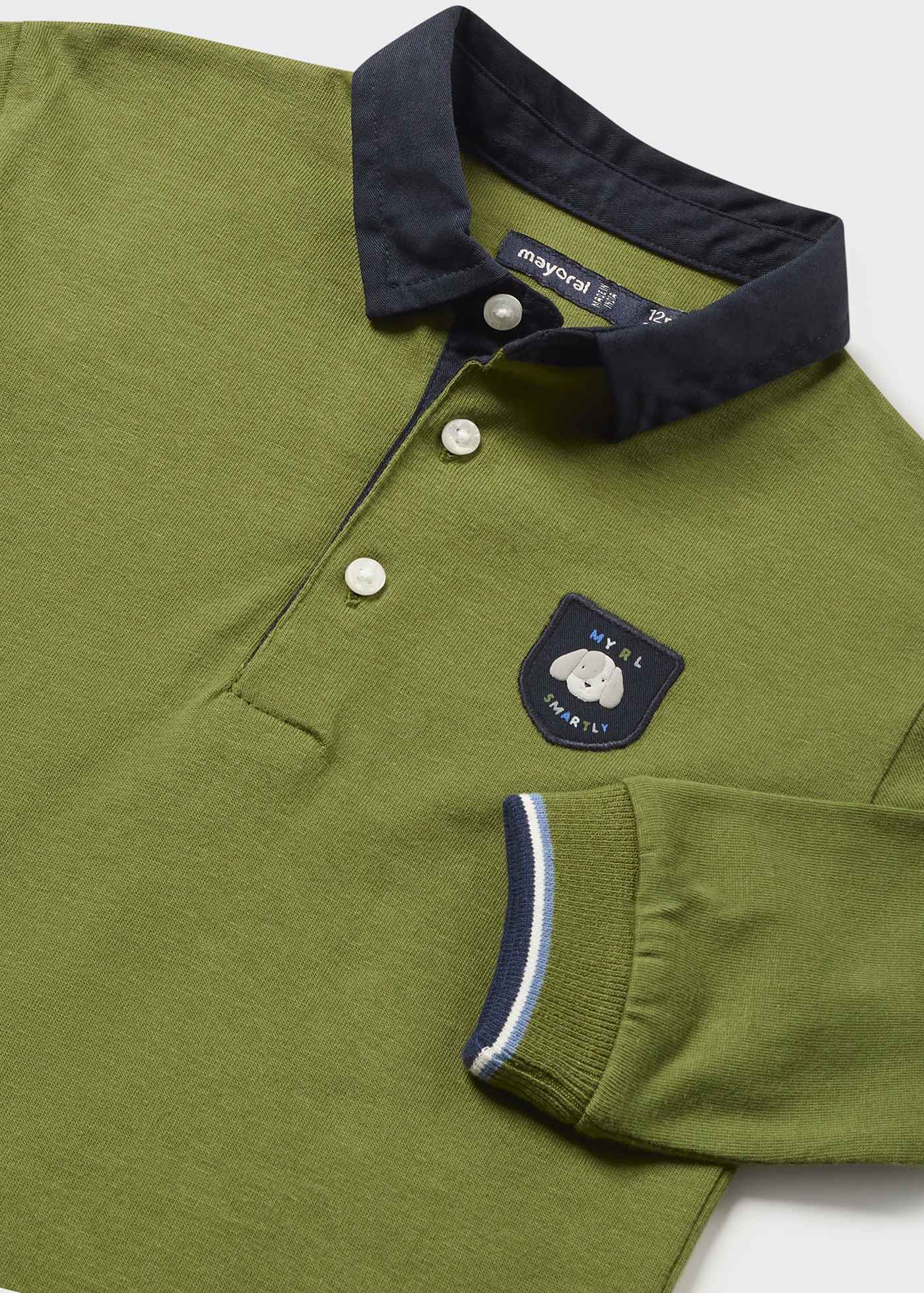 Camisa polo infantil Better Cotton com gola contrastante