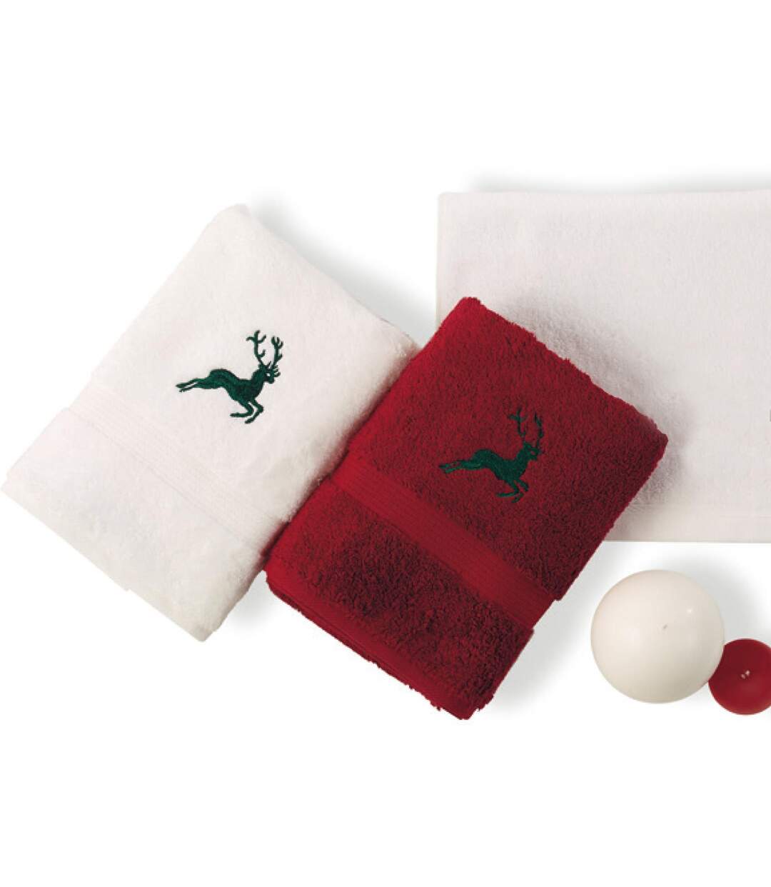 Drap de douche 70x130 cm HIRSH Bordeaux/Vert 600g/m2