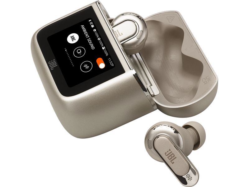 JBL True Wireless In-Ear-Kopfhörer Tour Pro 3 Beige Kabellose Noise-Cancelling-Ohrhörer mit Smart Charging Case