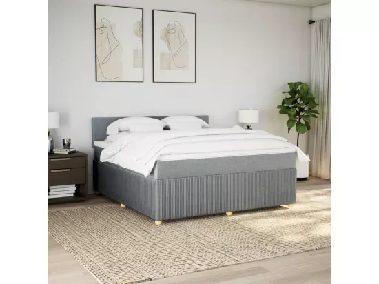 Sommier à lattes de lit avec matelas Gris clair 180x200cm Tissu