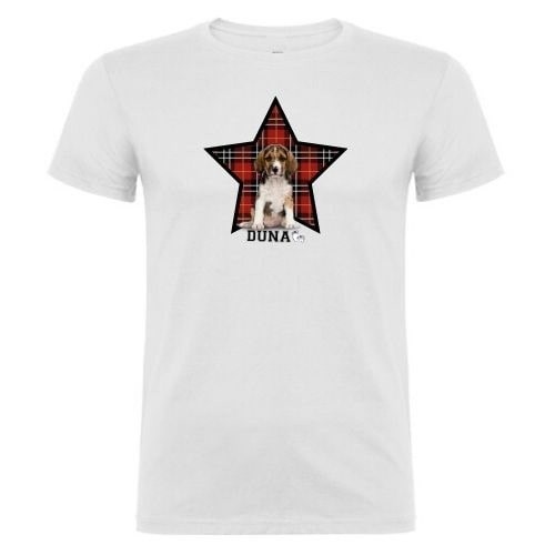 Camiseta unissex xadrez com estrelas, personalizável, branca