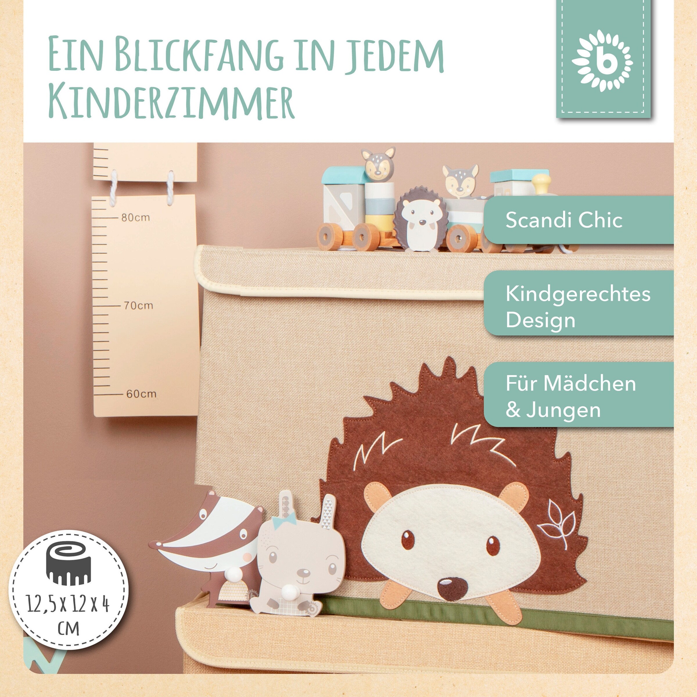 Bieco Kindergarderobe Dachs Grau