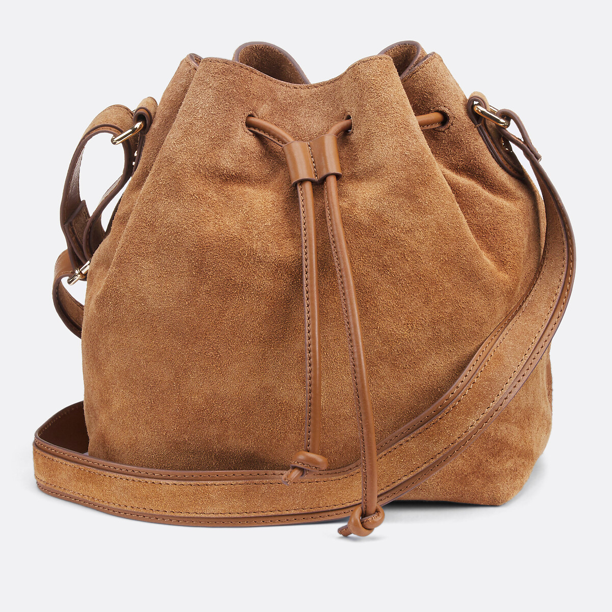 COLEÇÕES LA REDOUTE<br>Bolsa estruturada em couro liso e camurça