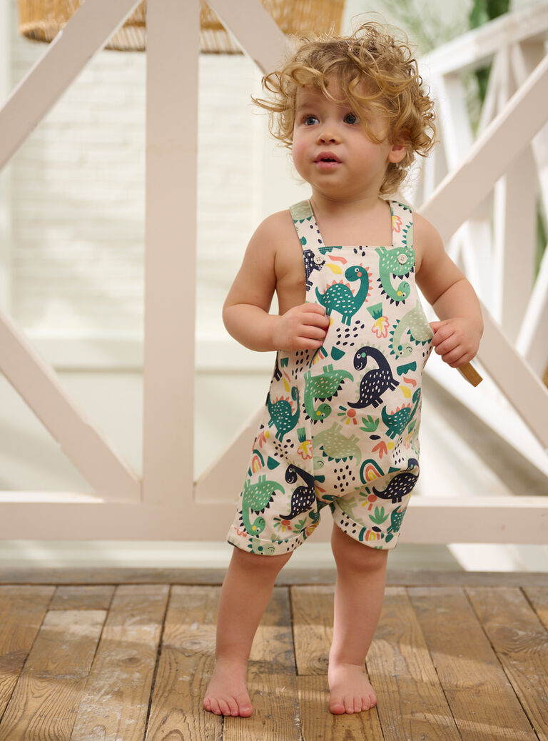 Salopette courte à motif dinosaure pour bébé garçon