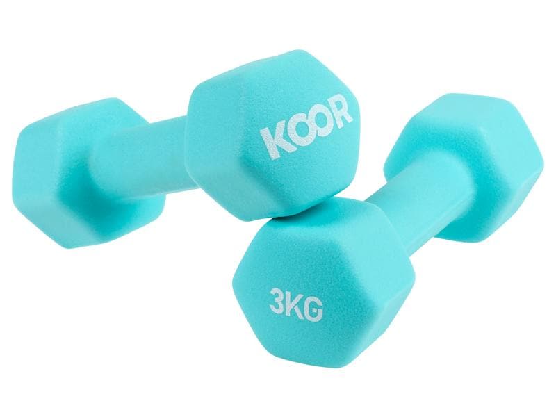 KOOR Kurzhantel-Set 3 kg, Blau Ideal für das Training zu Hause