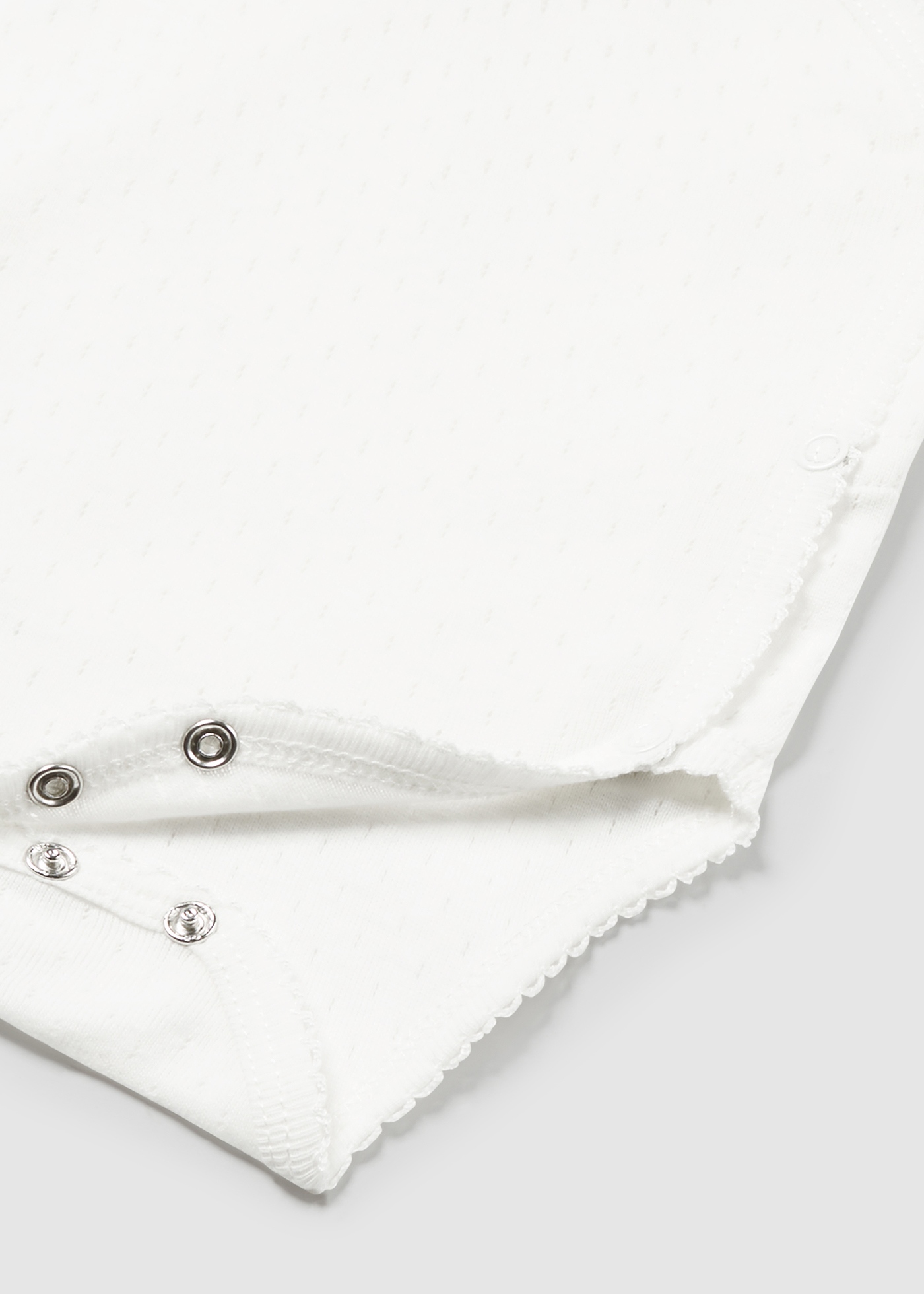Body de algodão Better Cotton para recém-nascido com detalhes vazados, branco