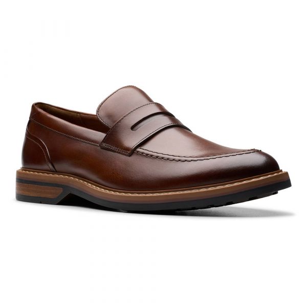 Clarks para Homem Mocassins de Couro Castanho Aldwin Step 41.5