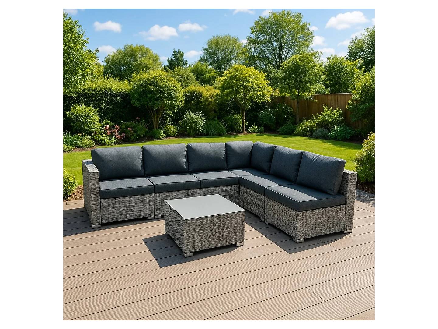 Marielle Rotan Modulaire 7-delige Meubelset - Grijs