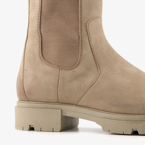 Harper leren dames chelsea boots taupe