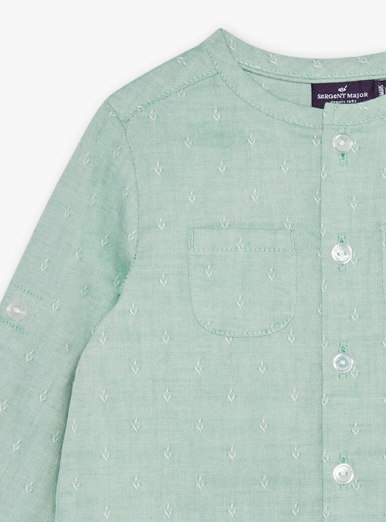 Chemise vert pistache en jacquard