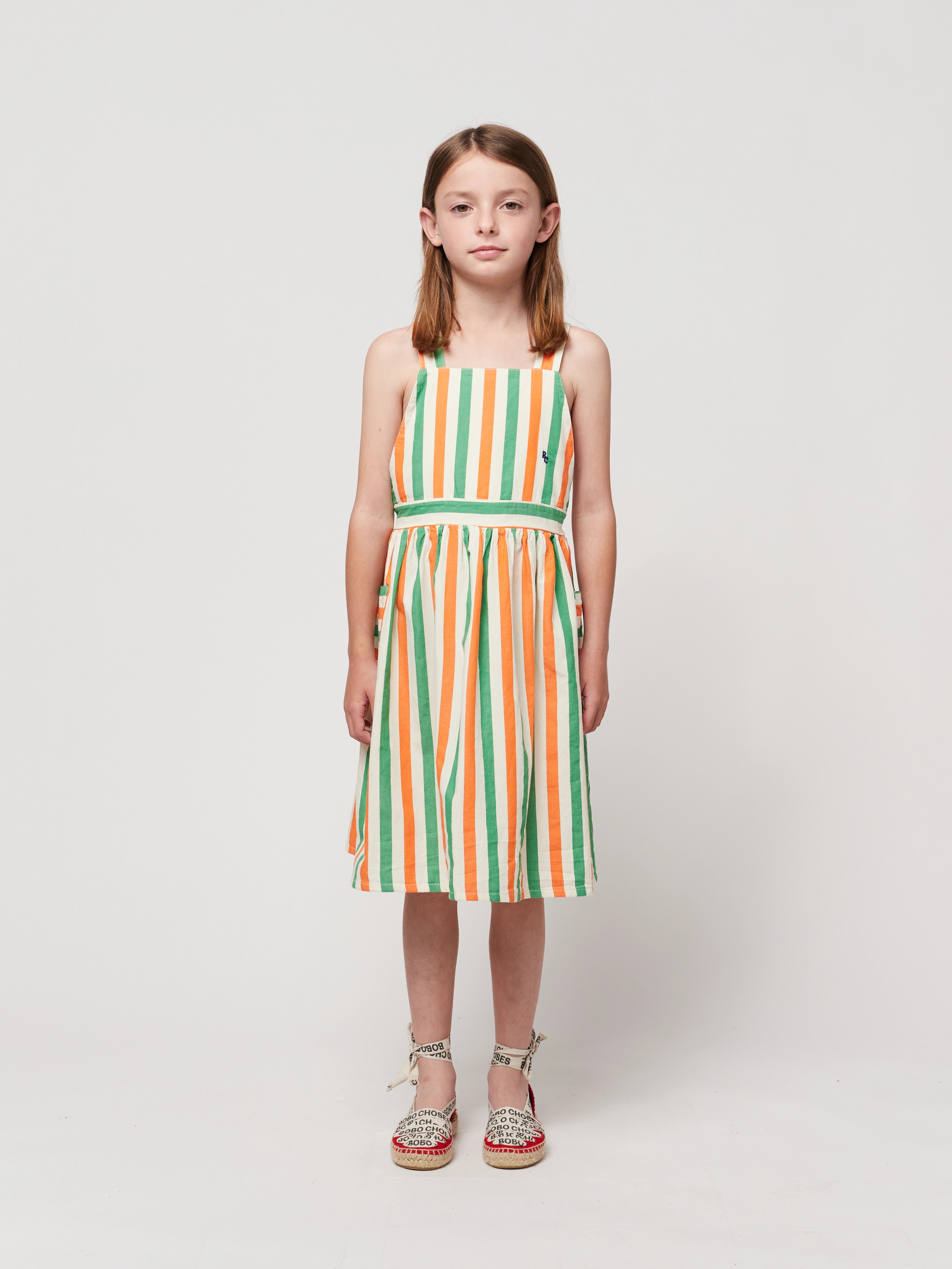 Trägerkleid VERTICAL STRIPES in offwhite