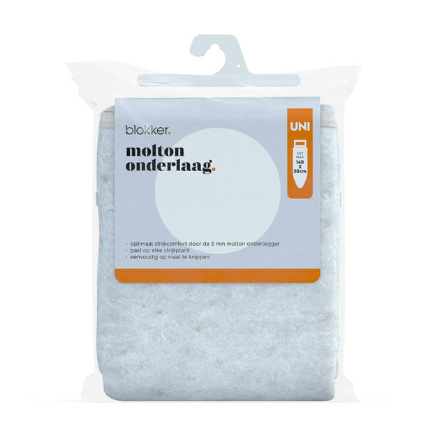Blokker Strijkplankenhoes Molton - Uni - 140x50 cm