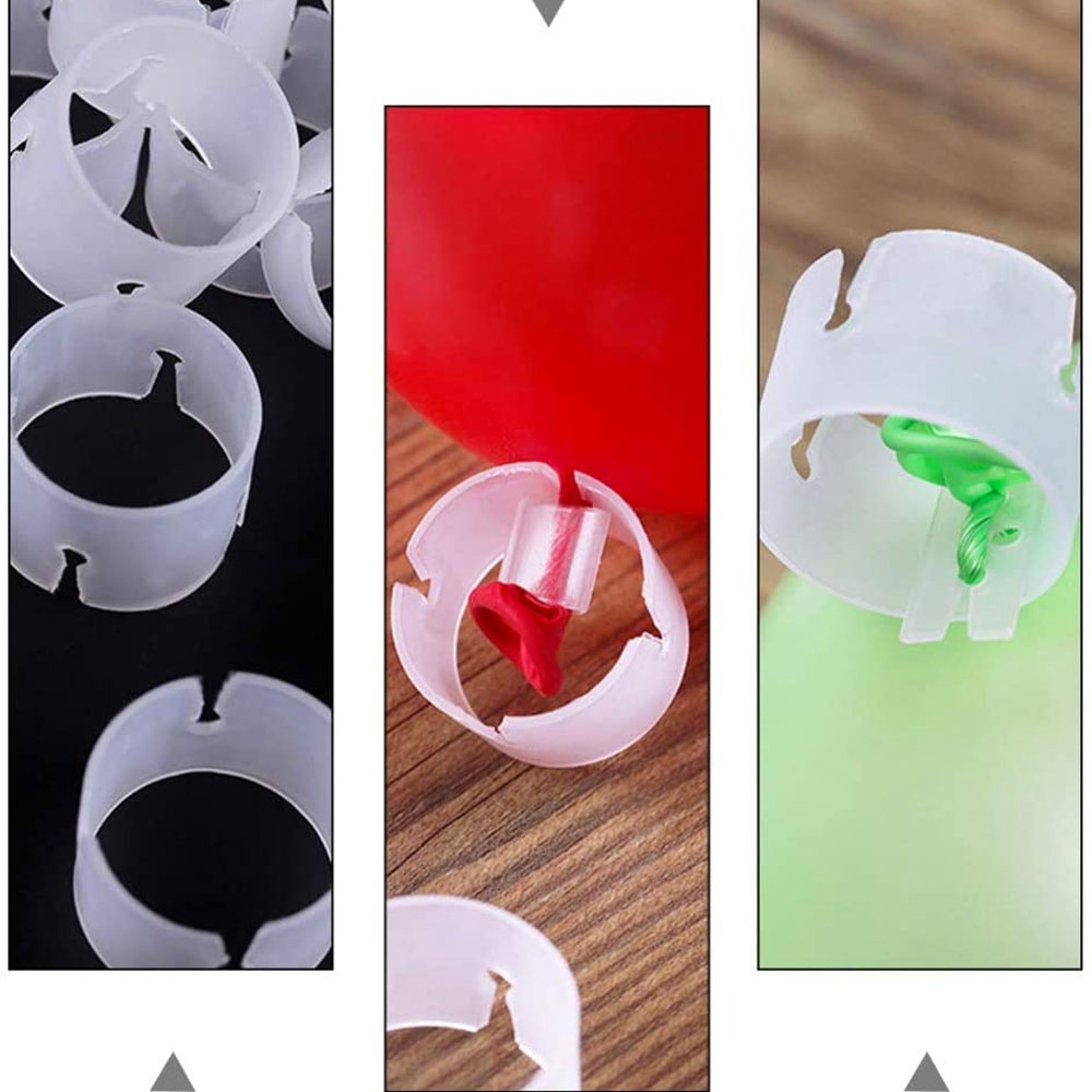 (50er Set) 20x35mm Luftballon Ring Verbindungungs Clip - Transparent