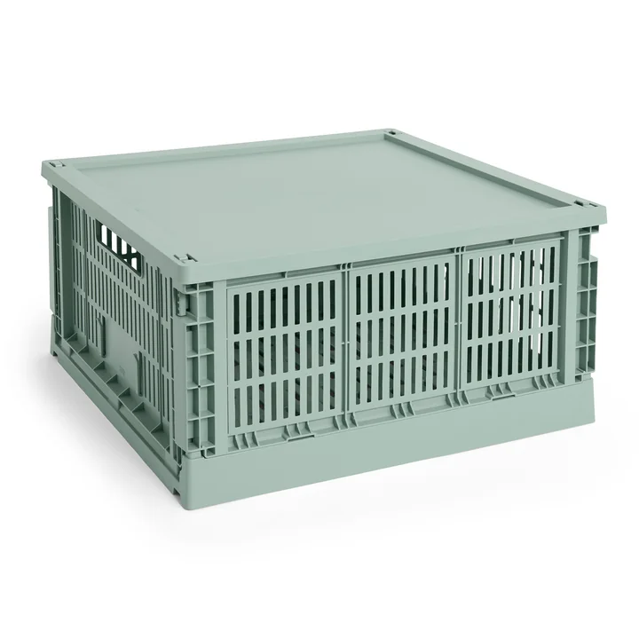 HAY - Colour Crate Korb Square M, 29,5 x 29,5 cm, grau, recycled