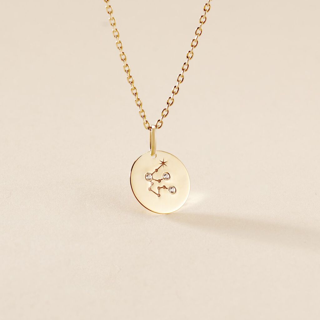Pendentif Or Jaune Astraea Oxyde De Zirconium