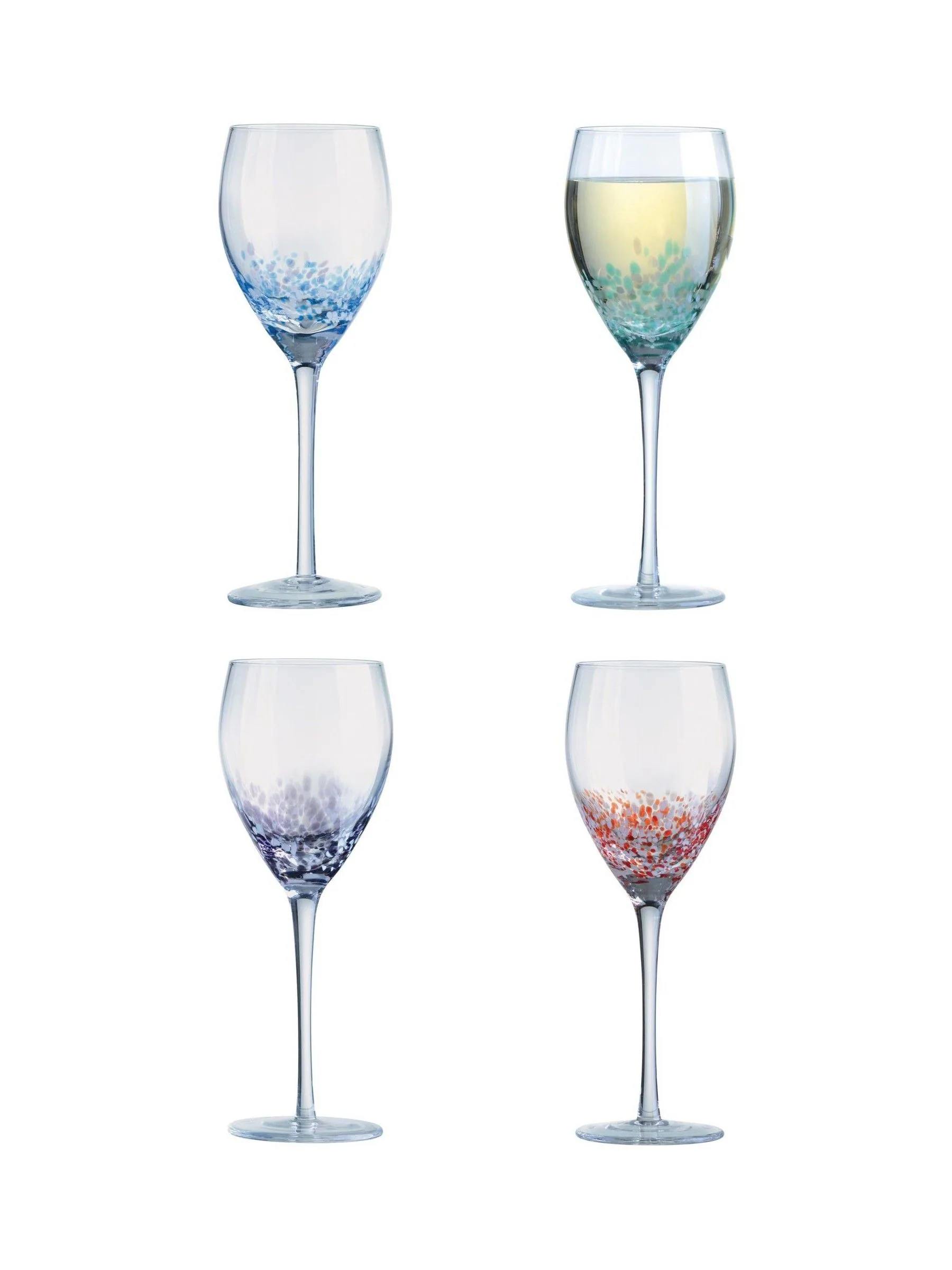 Anton Studio Designs Set of 4 Speckle Wine Glasses