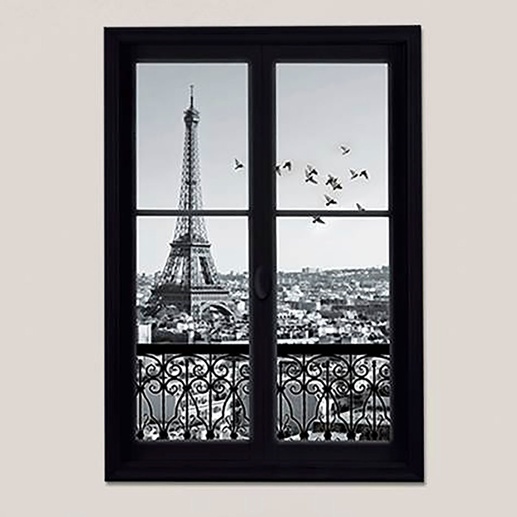 Sticker mural trompe l'œil Paris 50x70cm