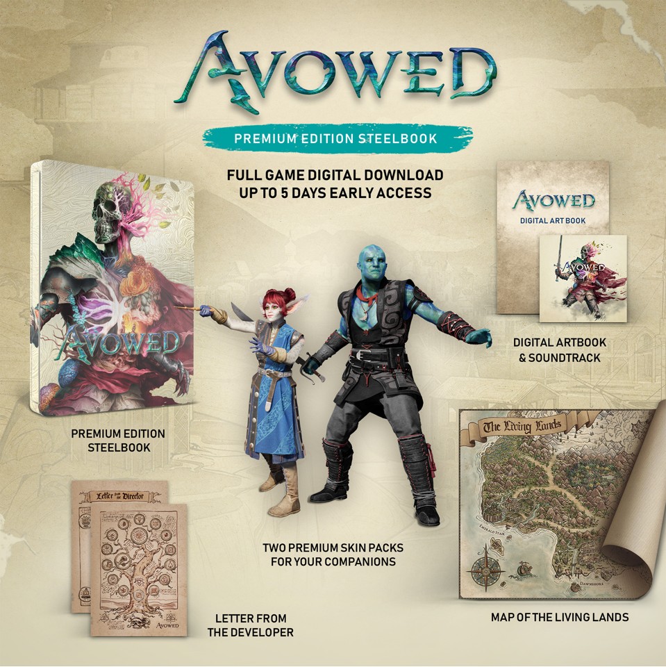 Avowed – Premium Edition SteelBook – Xbox Series X - S and Windows Digital Code- Xbox Series X