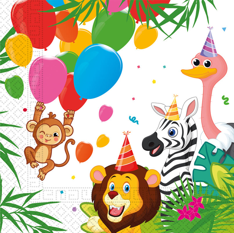 Jungle Dieren Servetten 33cm 12st