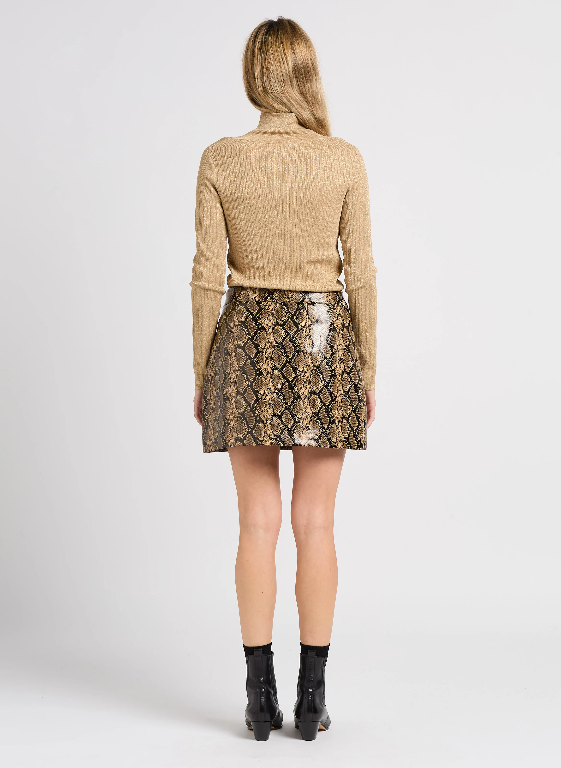 FARAH - Jupe courte évasée| Beige