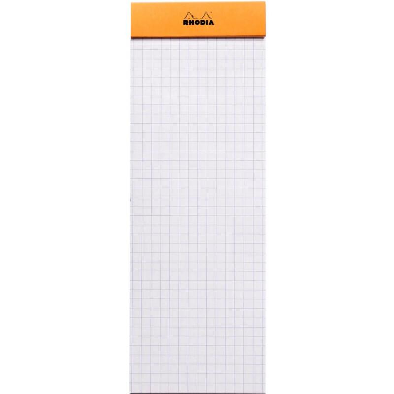 Bloc agrafé Shopping N°8 7,4x21 cm 80 feuilles petits carreaux 5/5 80 g. - Orange