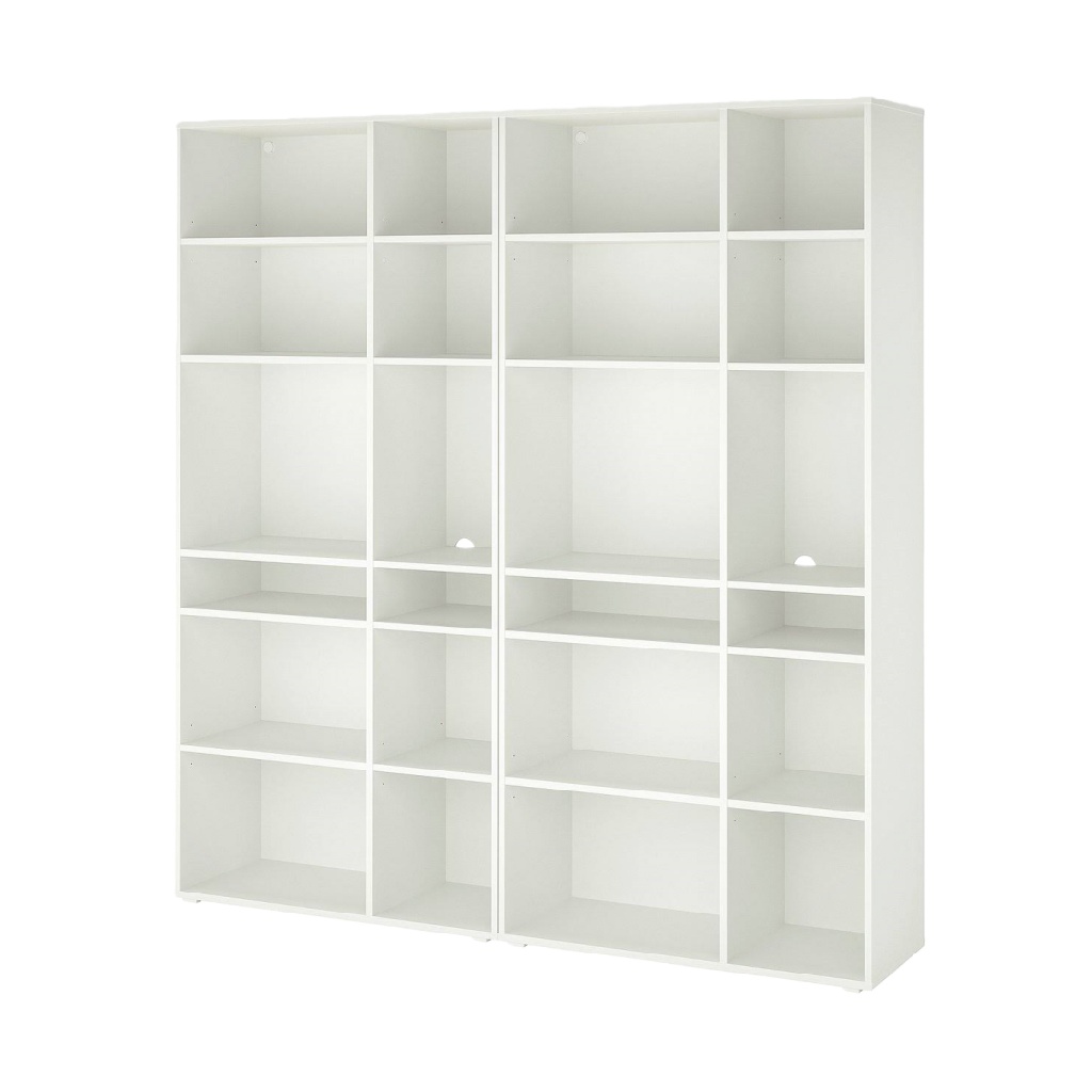 Grande bibliothèque modulaire blanche – 20 compartiments ouverts – 160 x 40 x 200 cm