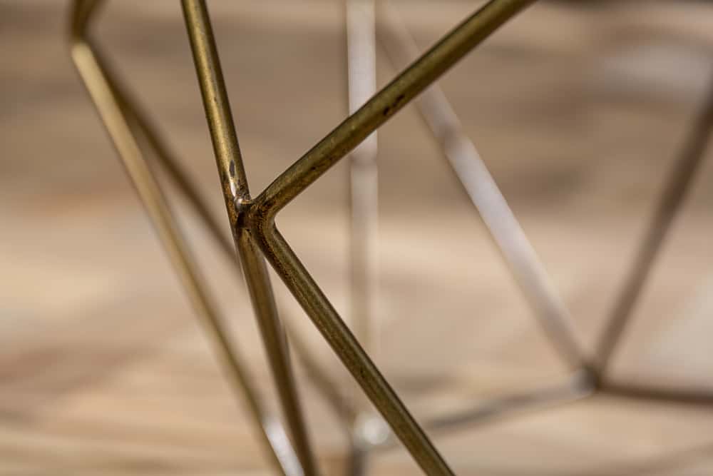 Eleganter Couchtisch DIAMOND 70cm grün messing mit Marmorplatte