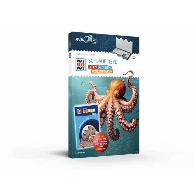 miniLÜK® - WAS IST WAS - Schlaue Tiere - Lesen, Rechnen, Konzentrieren - Vorschule/1.Klasse - inkl. Buch