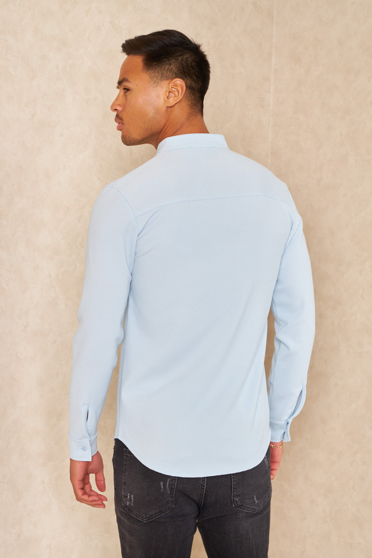 Chemise fluide texturée bleu clair