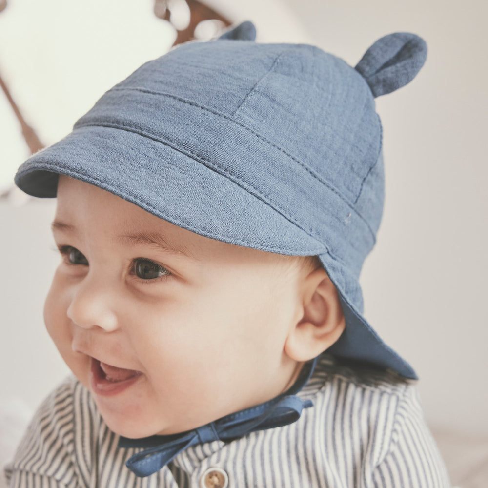 Køb Huttelihut Della Robbia Blue Summer Hat Ears Muslin