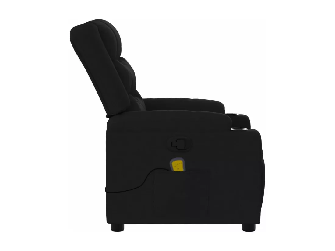 Fauteuil de massage inclinable Noir Tissu