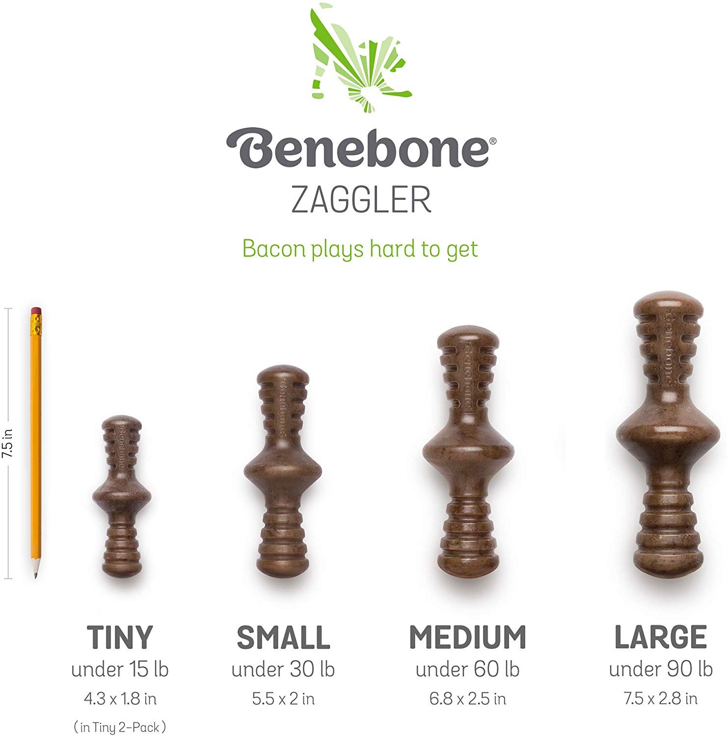 Mordedor Benebone Zaggler Bacon, marrom