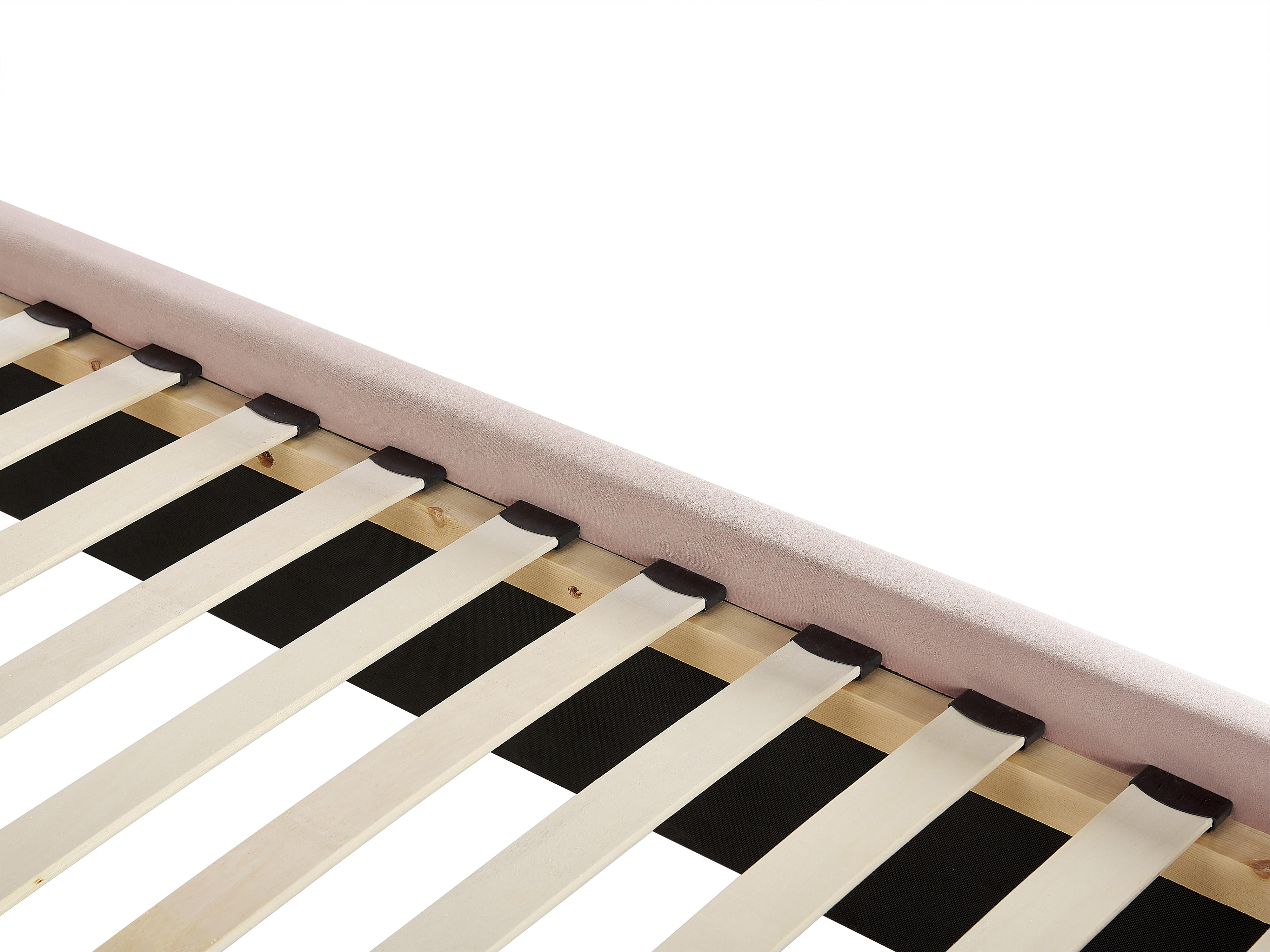 Bed Fluweel AYETTE 180 x 200 cm Pastelroze