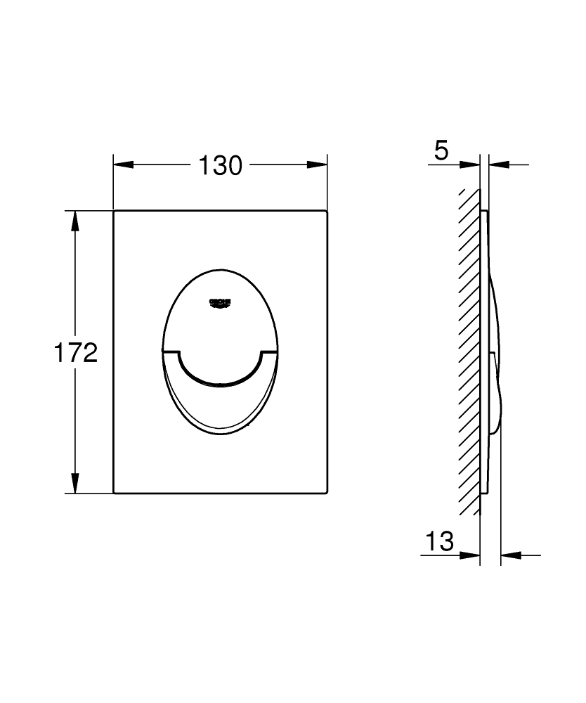 Grohe Skate Air S bedieningsplaat chroom