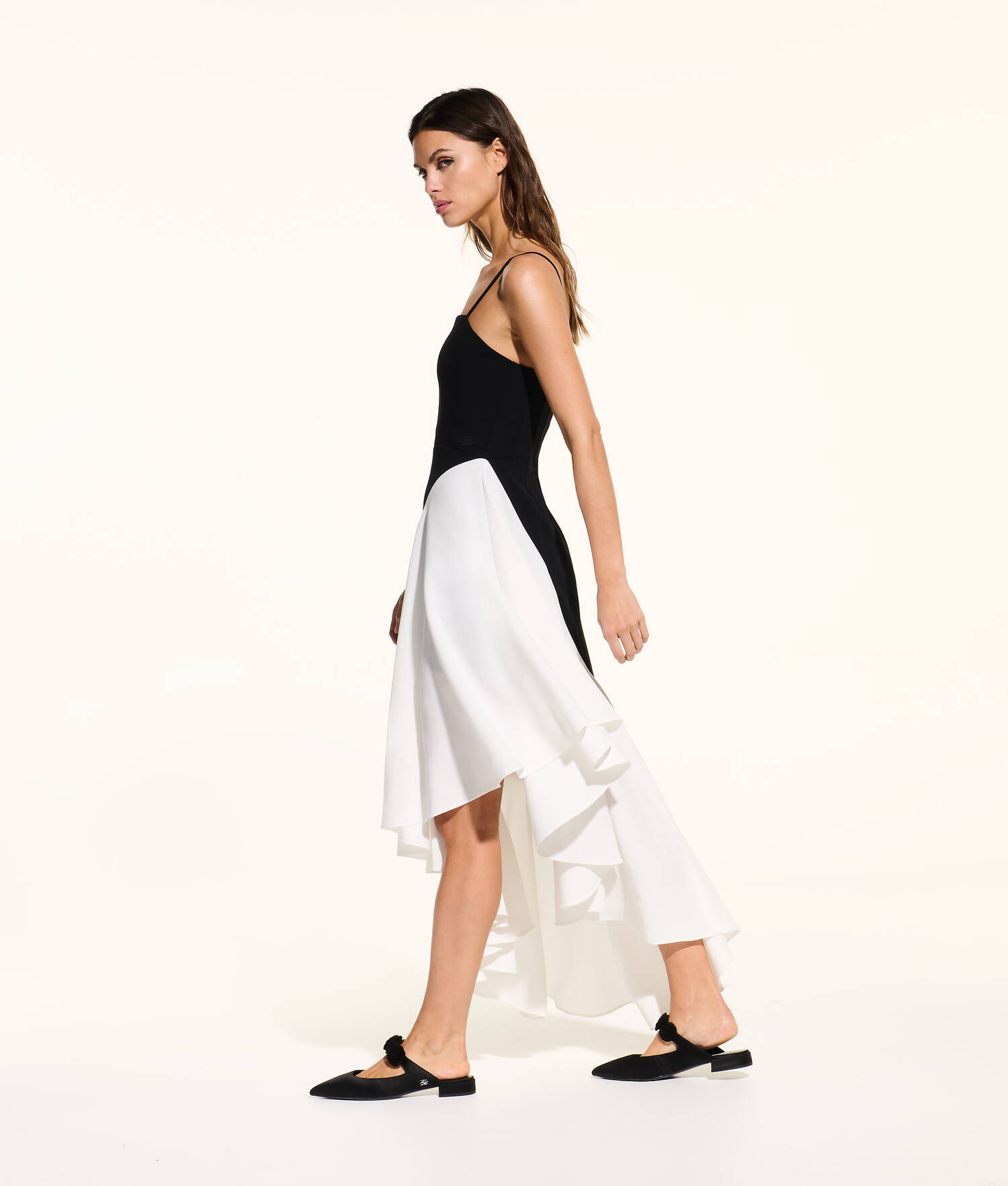 ROBE À VOLANTS KL STUDIO - Noir/Blanc
