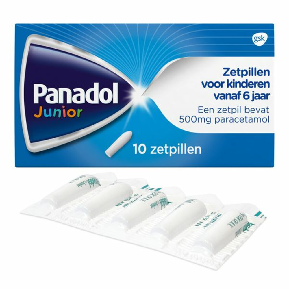 Panadol Junior Zetpillen 500 mg 6 jaar - 12 jaar10 stuks