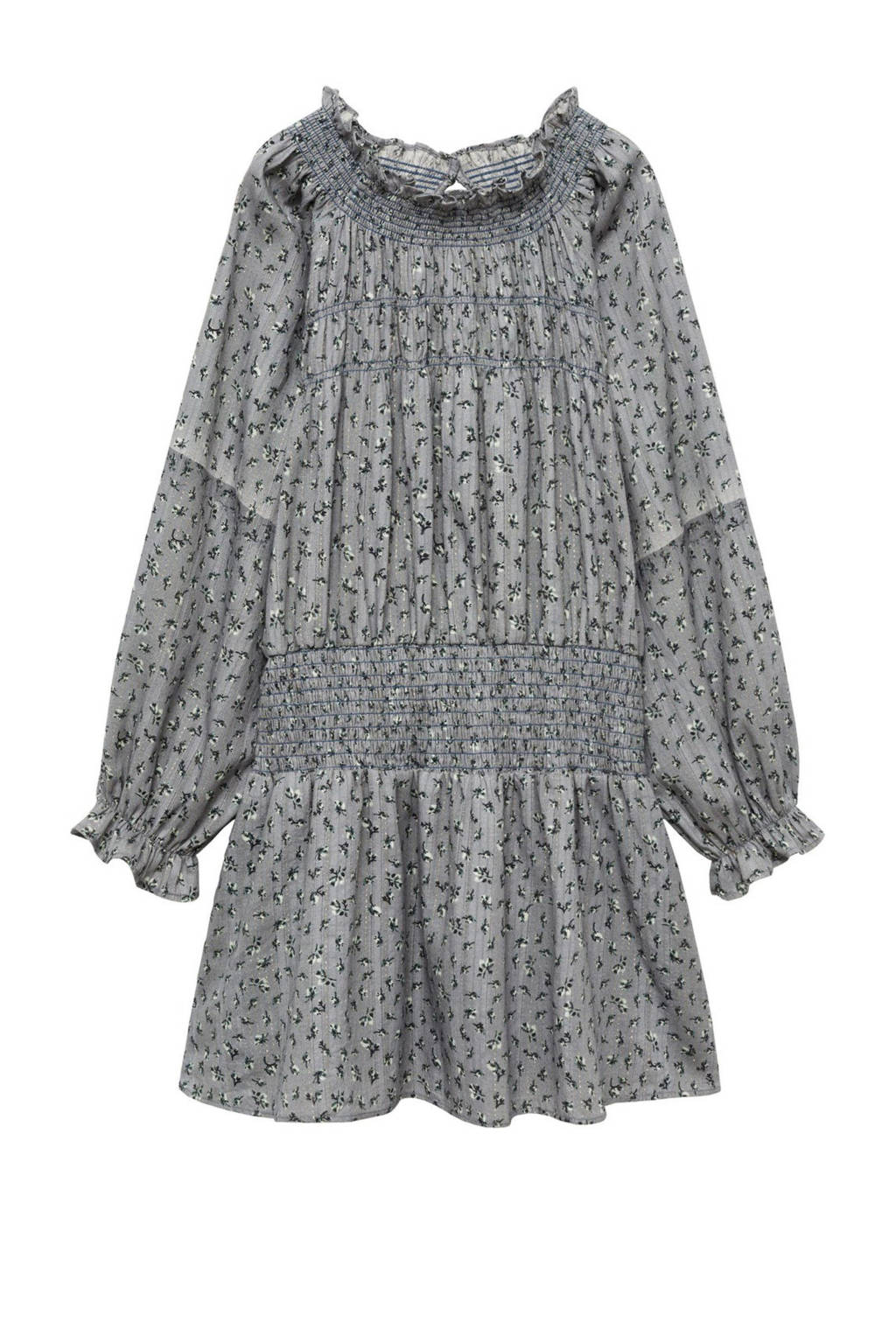 Mango Kids gebloemde jurk grijs/groen