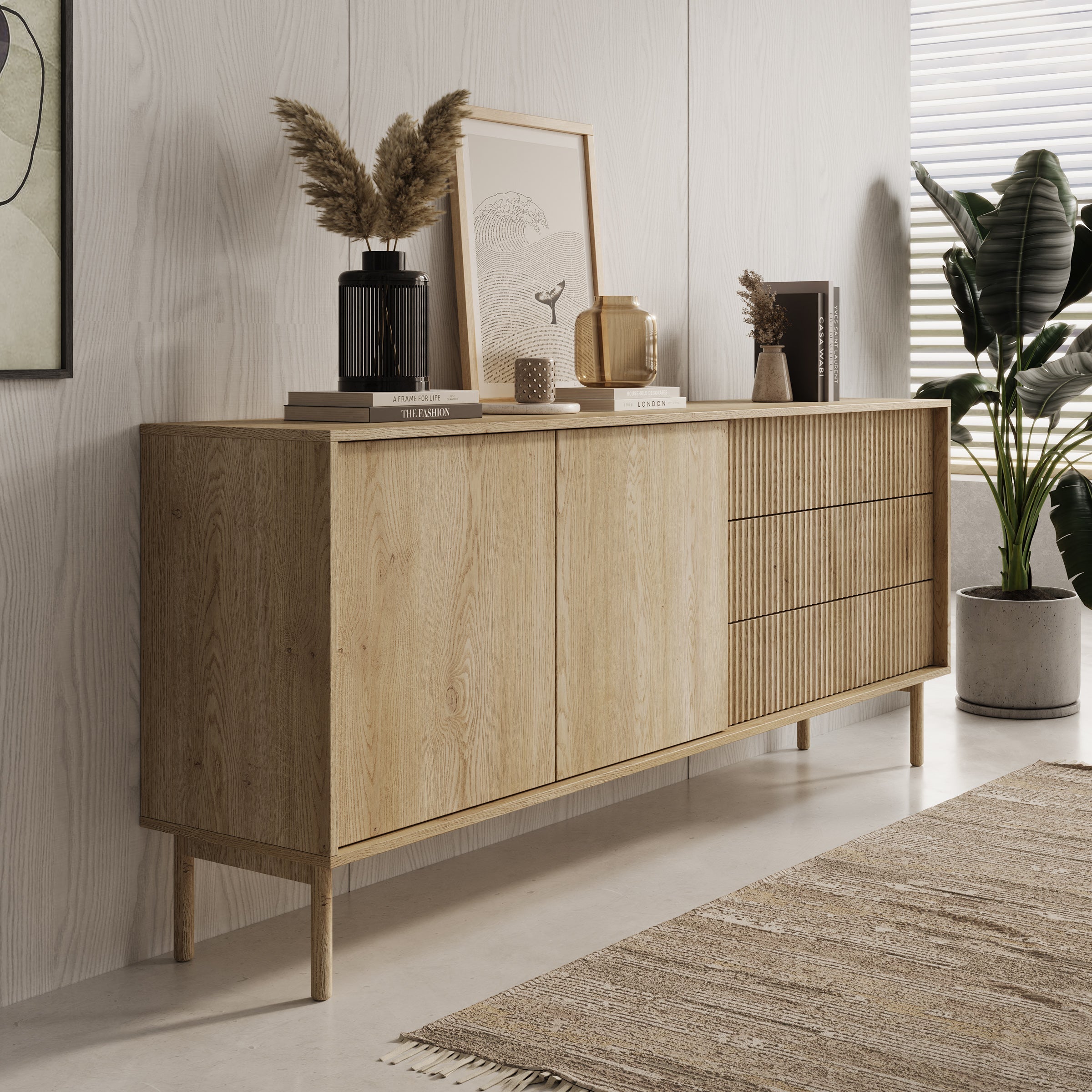 Meubella - Tenerife - Dressoir - Eiken - 187 cm