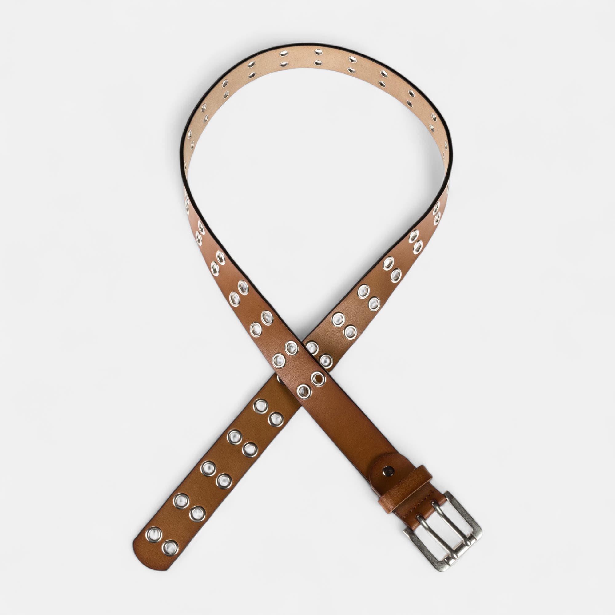 Ceinture en cuir camel