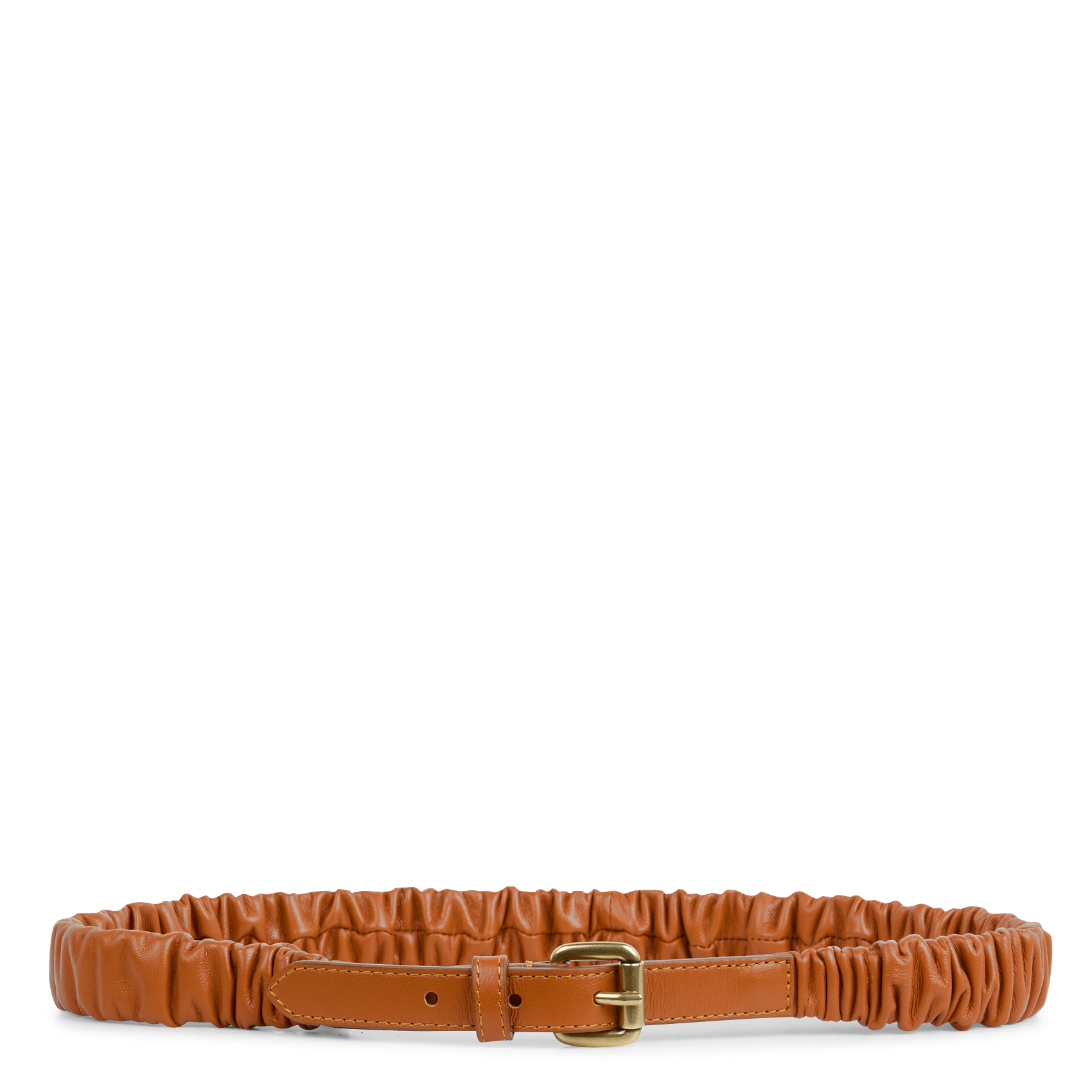Ceinture plissée en cuir | Rouge