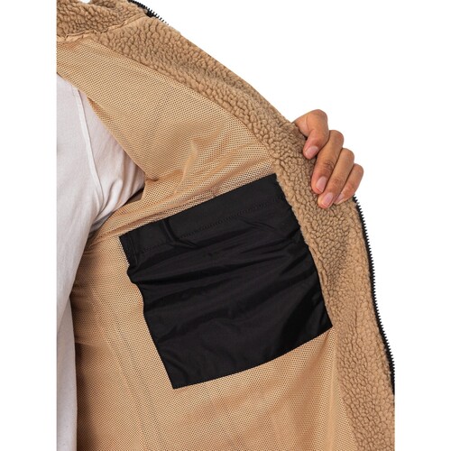 Schott - Chaqueta Polar De Borreguito Beige