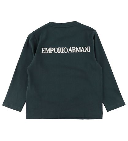 Emporio Armani Bluse - Mørke Grøn/Hvid m. Logo