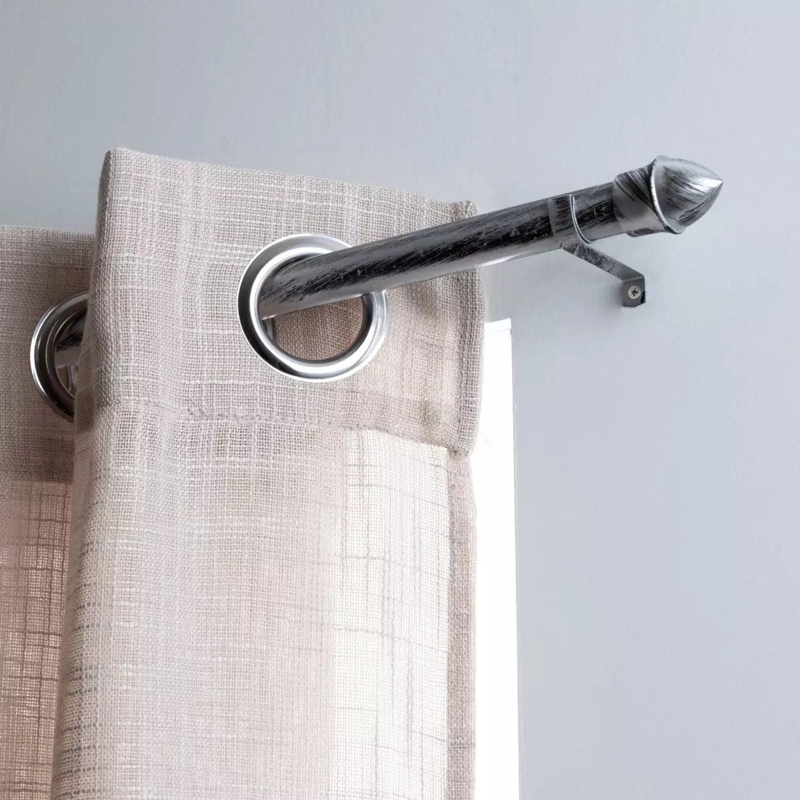 Kit de tringle extensible (85 à 135 cm) Bistrot Argent et noir