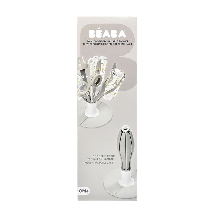 Egoutte-biberon pliable - Gris/Blanc - Ecru