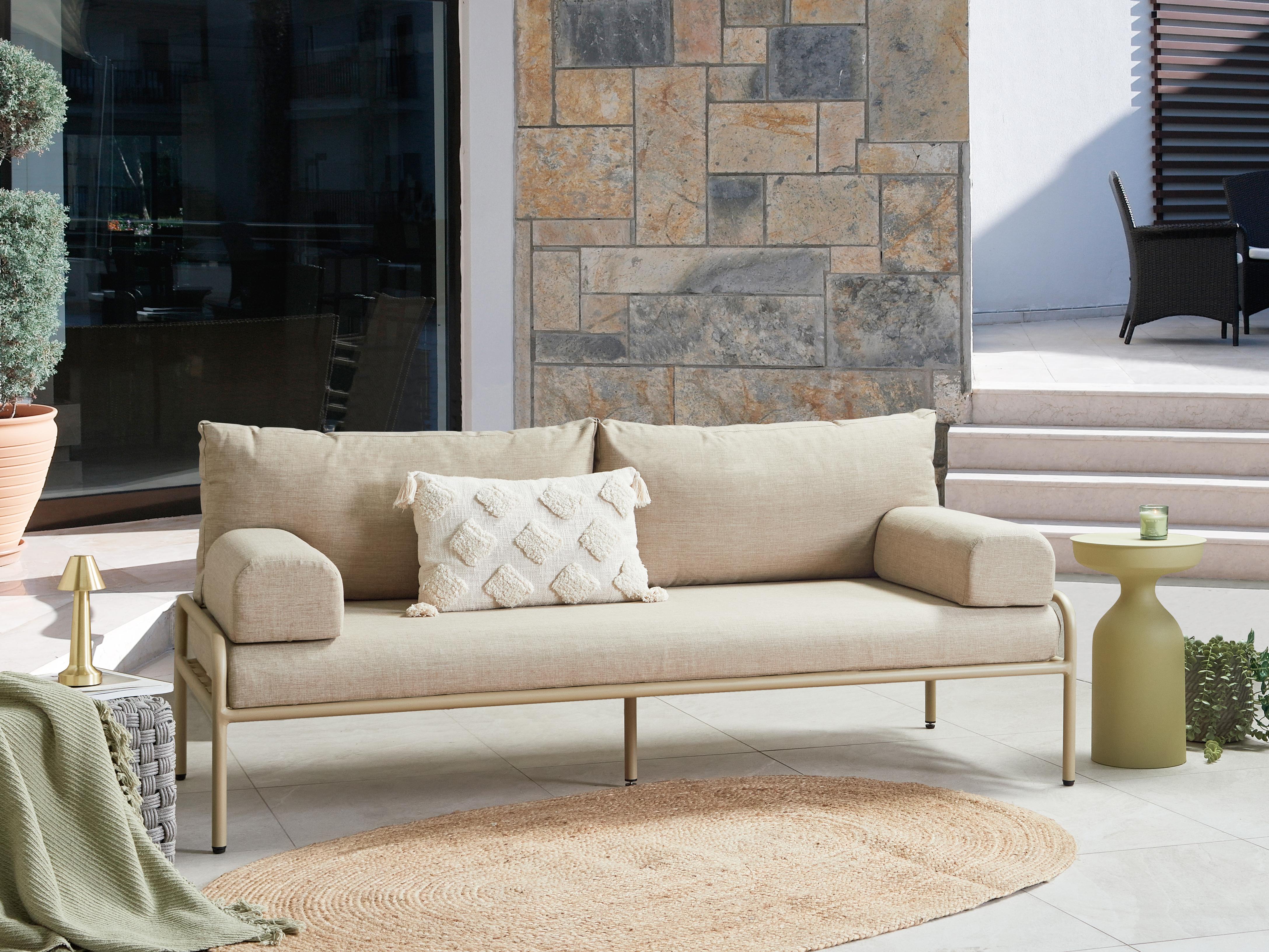 Tuin loungebank 2-zits SOLOFRA Metaal Beige