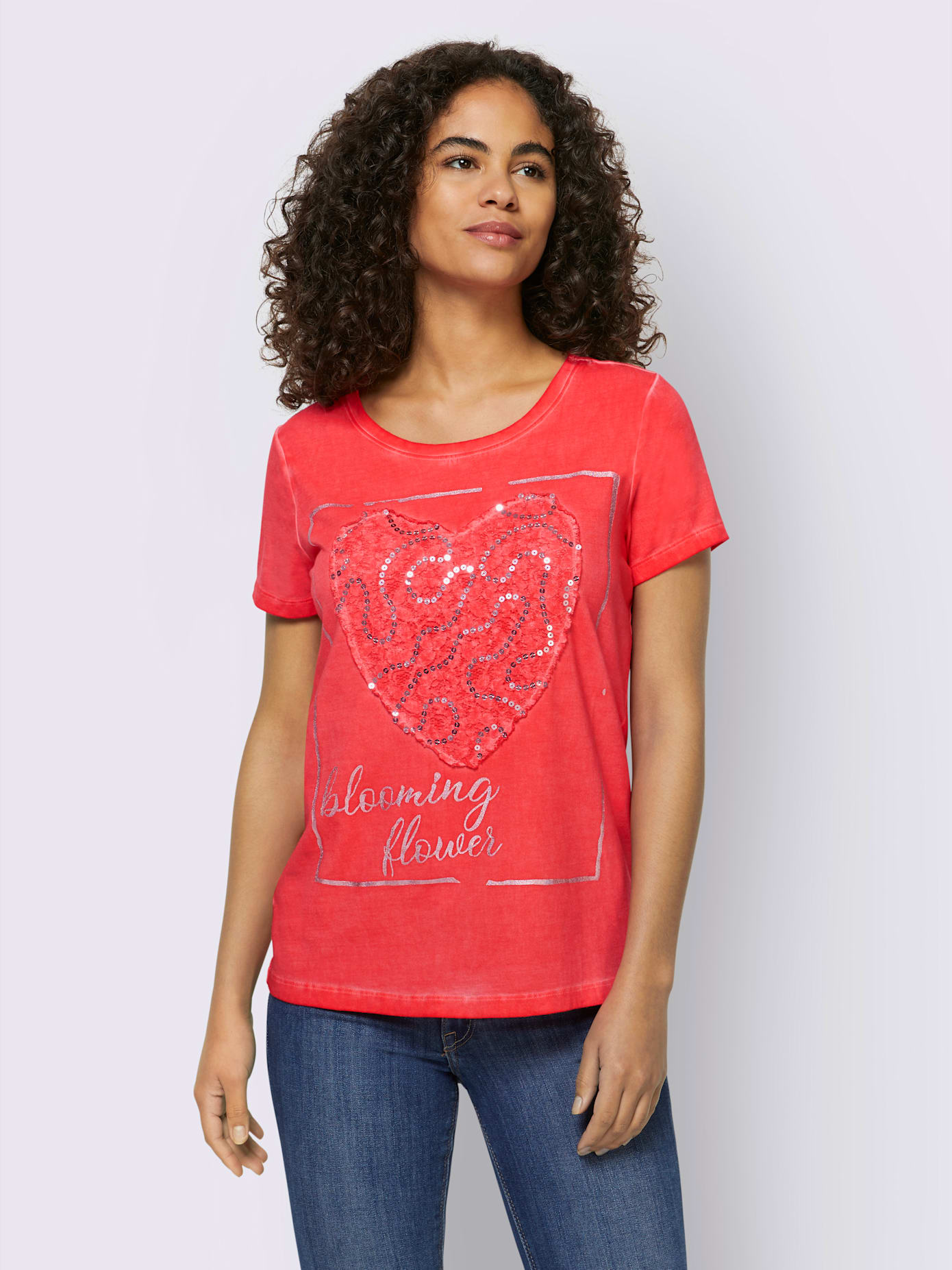 T-shirt empiècement en dentelle