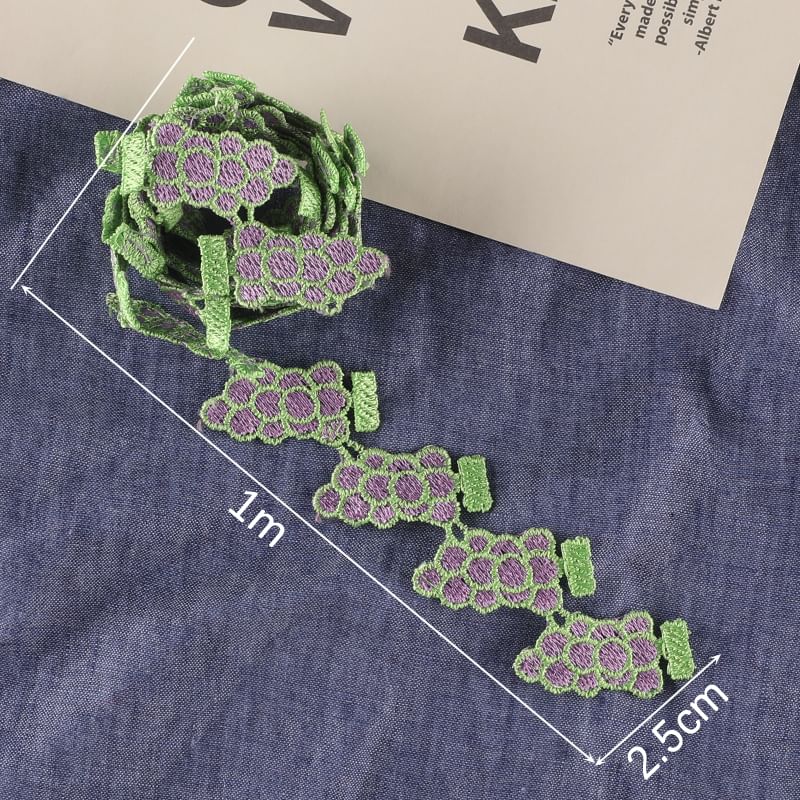 Embroidery Kingdom - Fruit / Bloemen / Hart Geborduurde Applicatie Patch Riem (Diverse Ontwerpen)